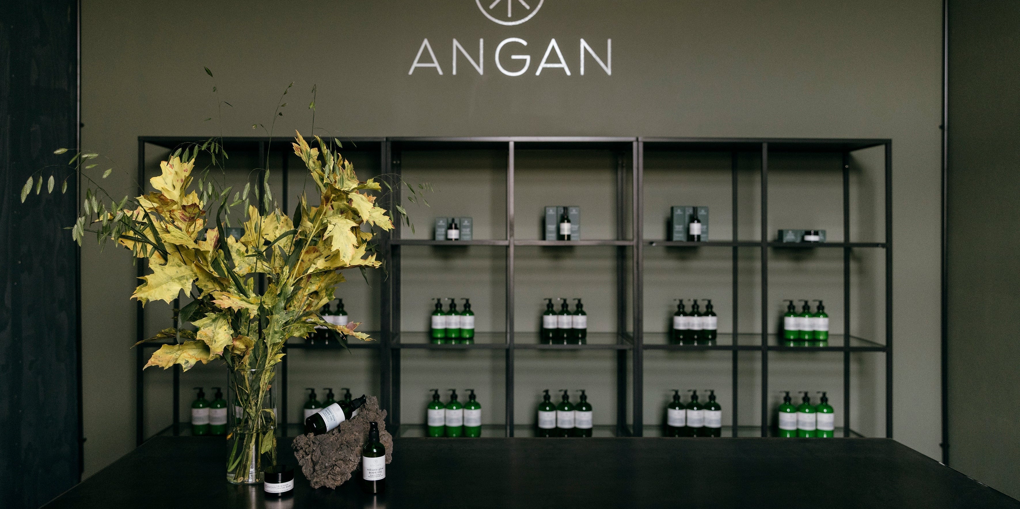 ANGAN Skincare studio in Iceland — refill and reuse sustainable packaging