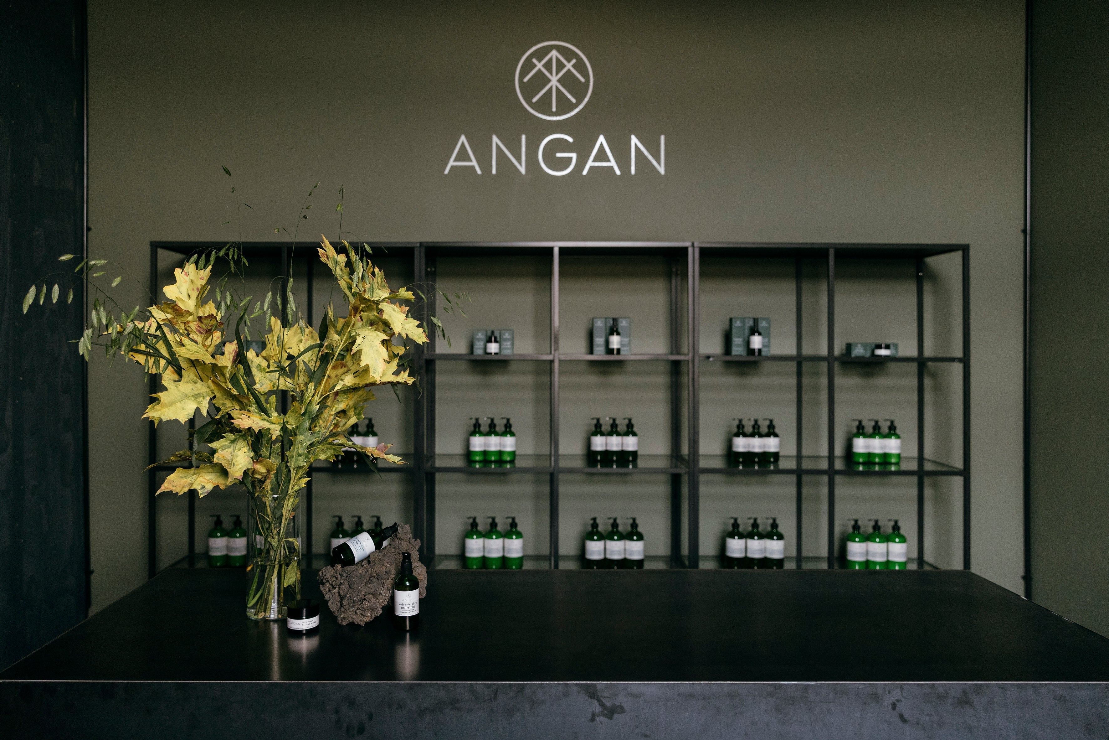 ANGAN Skincare studio in Iceland — refill and reuse sustainable packaging