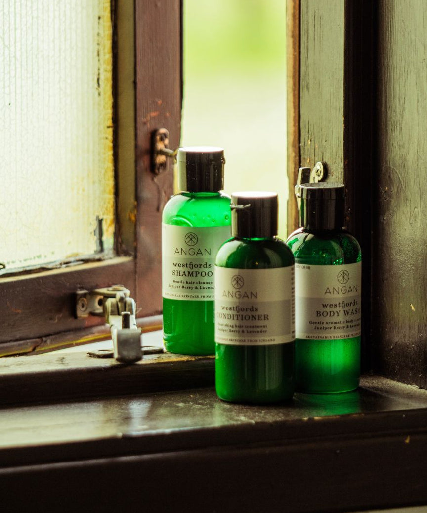 ANGAN Mini Travel Set — travel-size haircare bottles