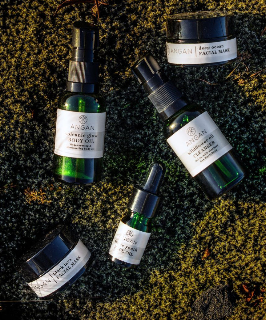 ANGAN Arctic Glow Travel Kit — travel-size Icelandic face care products