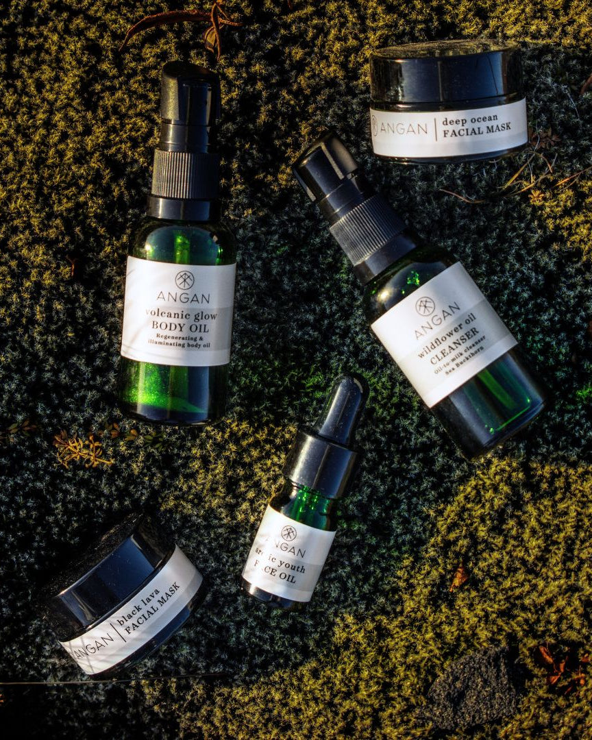 ANGAN Arctic Glow Travel Kit — travel-size Icelandic face care products