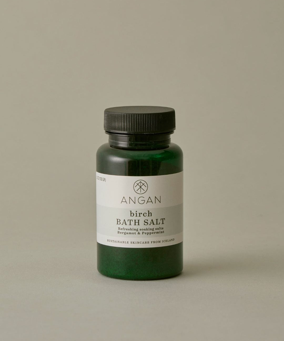 ANGAN Birch Bath Salt 100g — relaxing mineral bath salts with birch extract, Iceland