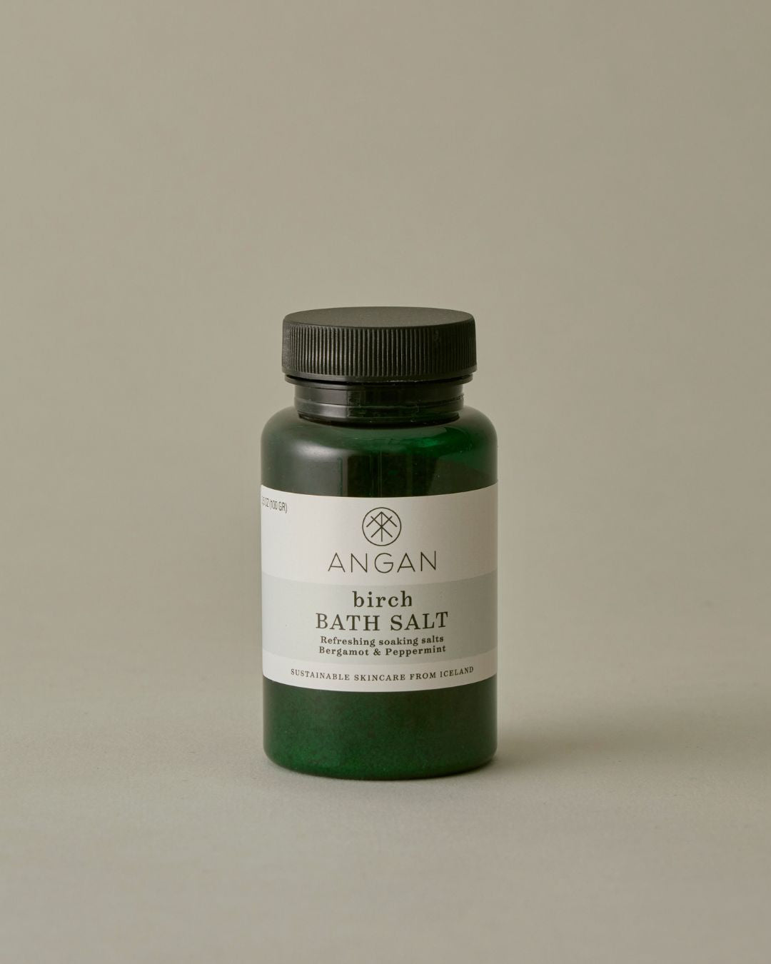 ANGAN Birch Bath Salt 100g — relaxing mineral bath salts with birch extract, Iceland