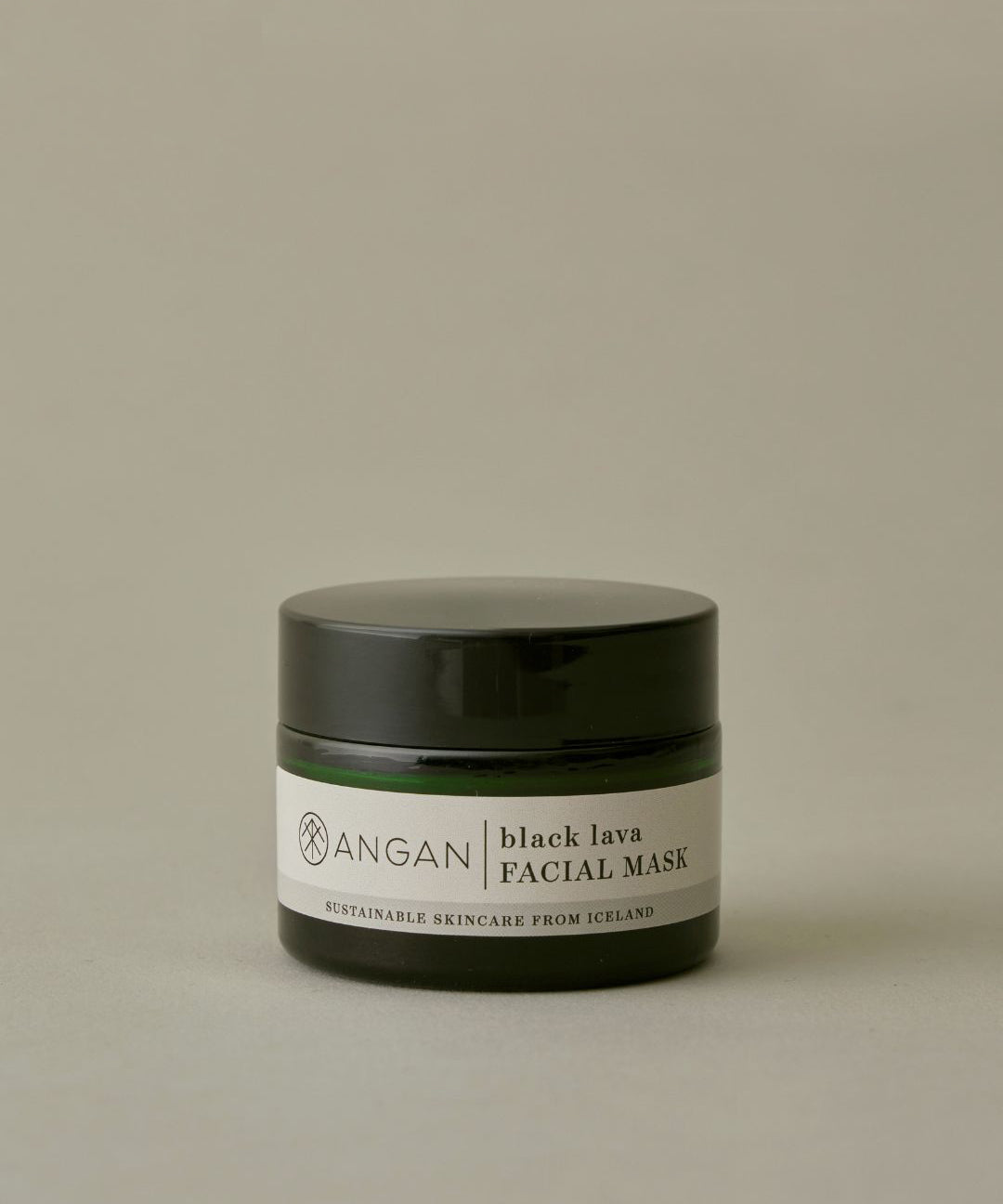 ANGAN Black Lava Face Mask — detoxifying volcanic clay mask from Iceland