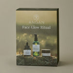 ANGAN Face Glow Ritual — Wildflower Cleanser, Arctic Youth Face Oil and Black Lava Mask set