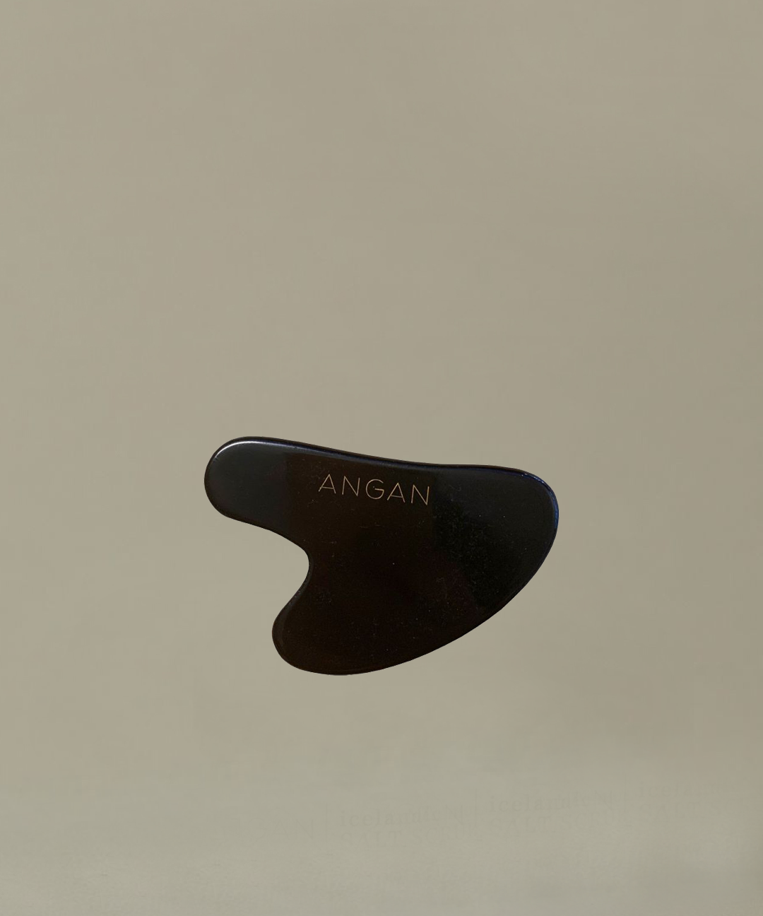 ANGAN Obsidian Gua Sha — volcanic obsidian stone facial massage tool from Iceland
