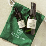 ANGAN Icelandic Glow Discovery Set — lifestyle flat lay from Iceland