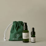 ANGAN Icelandic Glow Discovery Set — Arctic Youth Face Oil and Wildflower Cleanser mini set