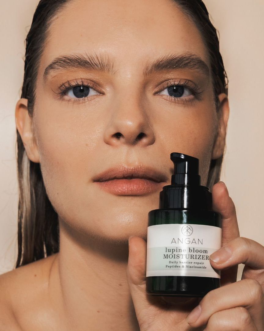 ANGAN Lupine Bloom Peptide Moisturizer — jar with Icelandic lupine botanicals