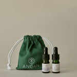 ANGAN Super Serums Discovery Set — Sun Glow and Moon Magic mini serum set