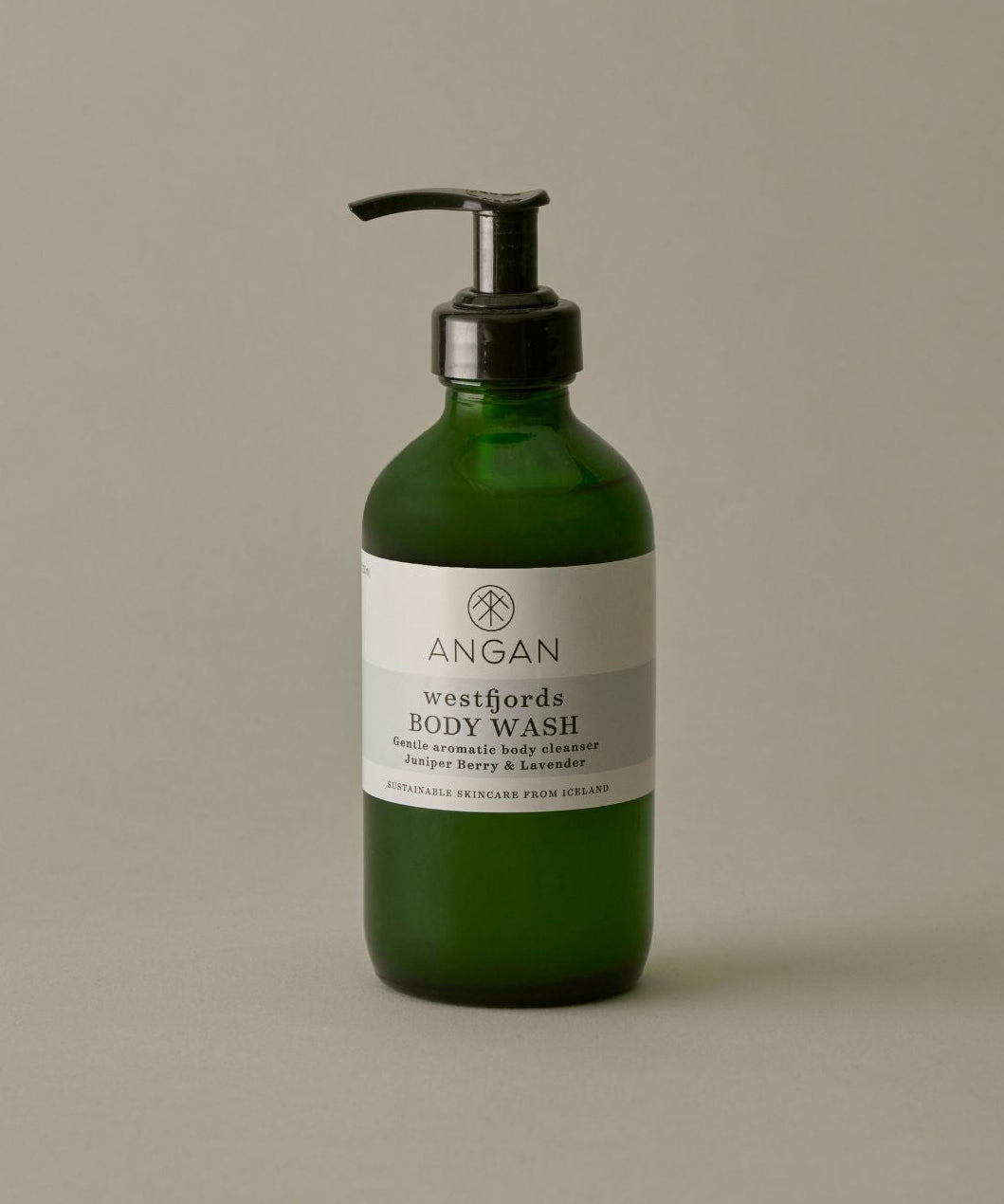 ANGAN Westfjords Body Wash 250ml — hydrating botanical body wash from Iceland