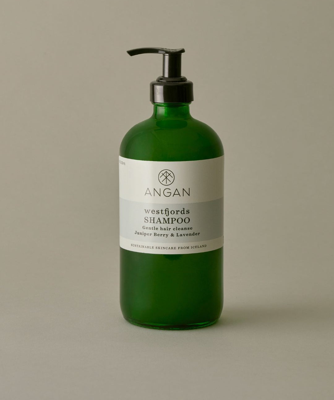 ANGAN Westfjords Shampoo 500ml — gentle botanical shampoo made in Iceland