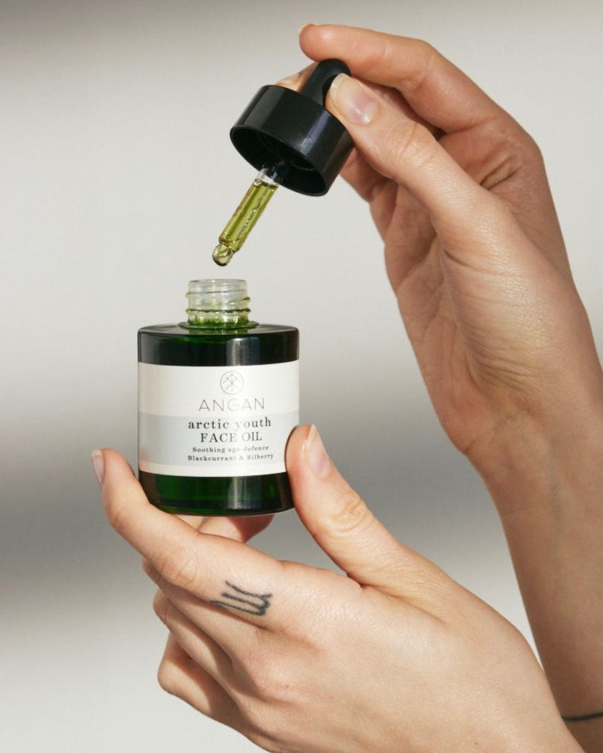 ANGAN Icelandic Glow Duo — Arctic Youth Face Oil in set