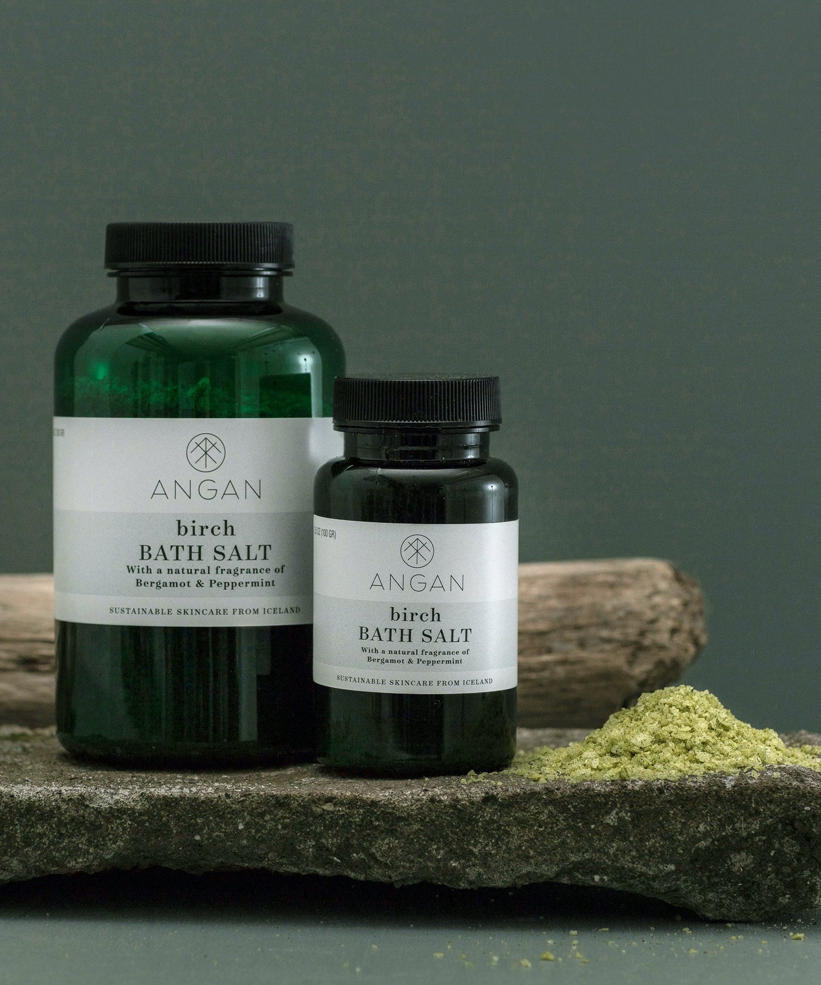 ANGAN Birch Bath Salt — Icelandic mineral soak with birch leaf extract