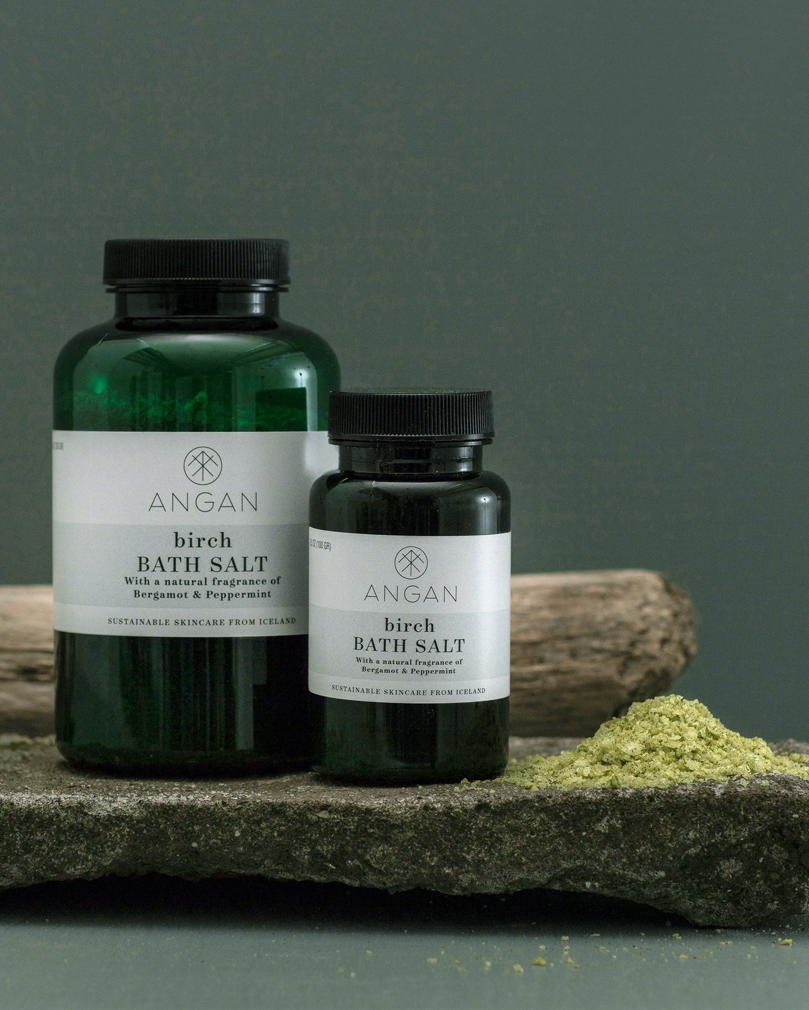 ANGAN Birch Bath Salt — Icelandic mineral soak with birch leaf extract