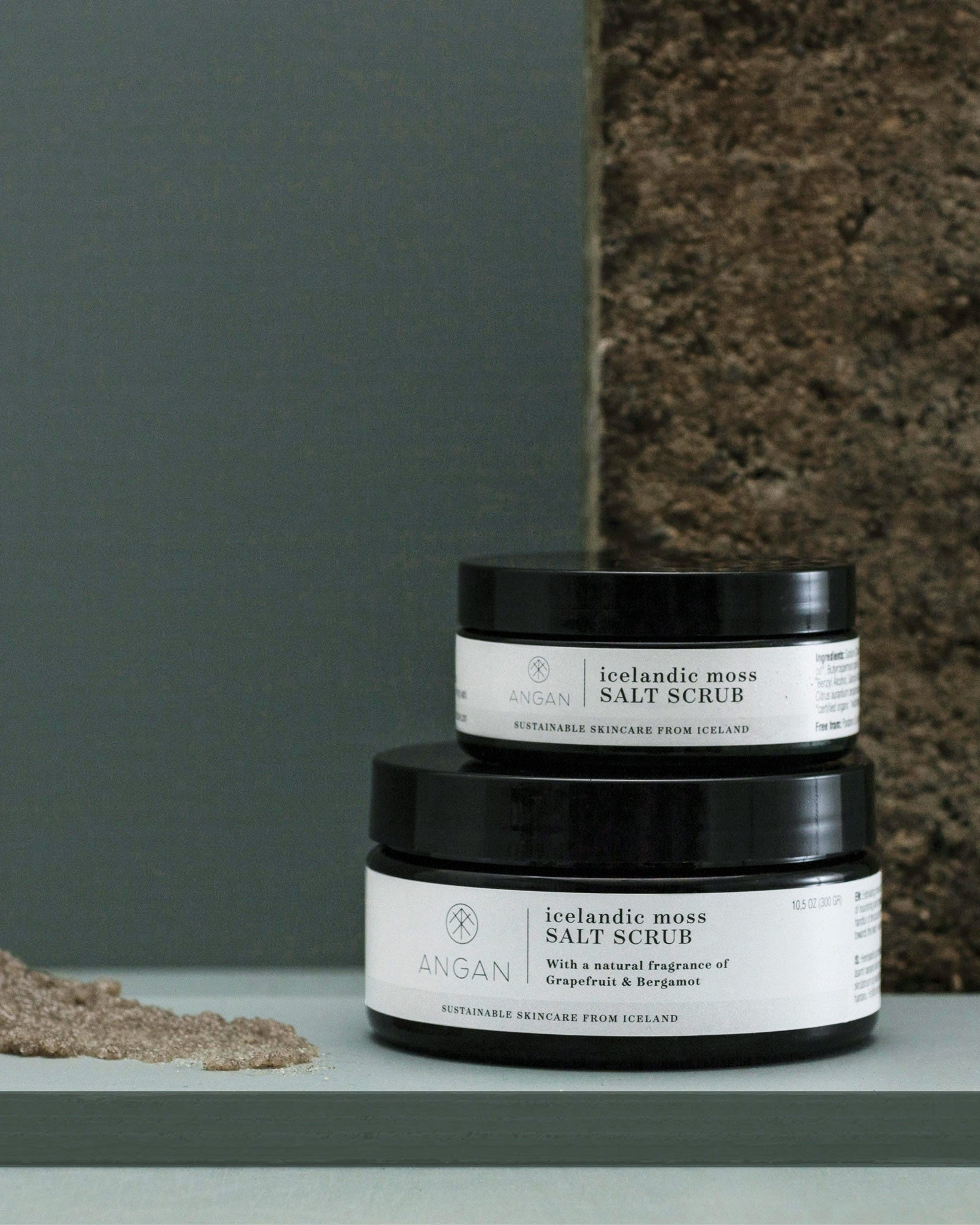 ANGAN Icelandic Moss Salt Scrub — multiple sizes available