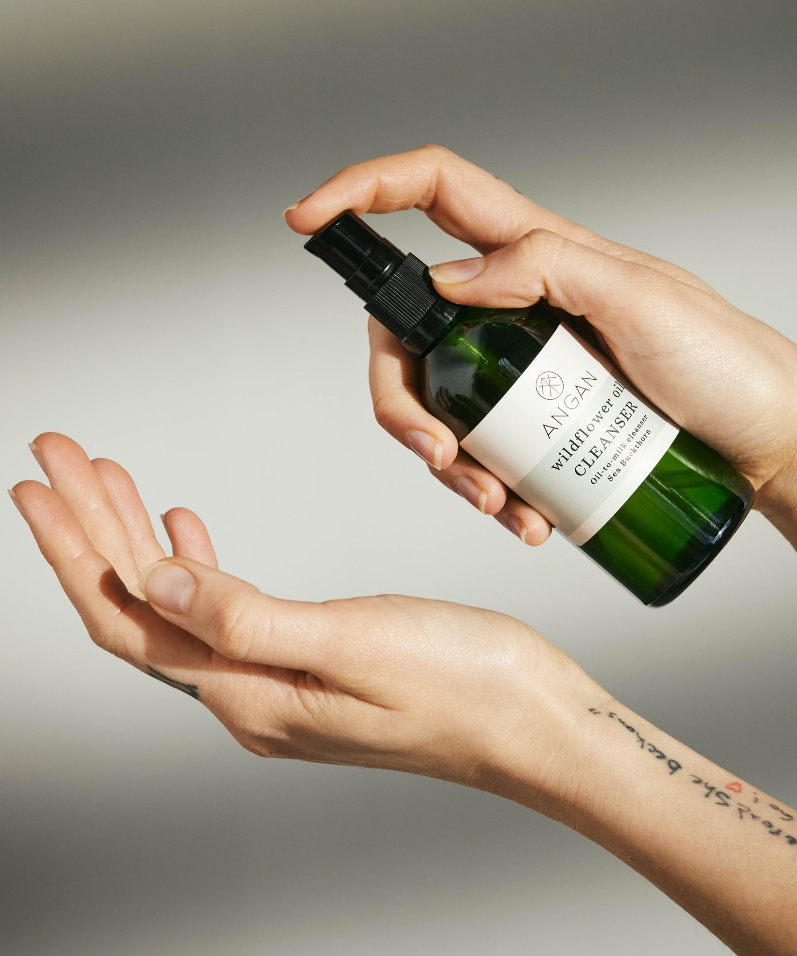 ANGAN Wildflower Oil Cleanser — gentle makeup-removing face oil, Iceland