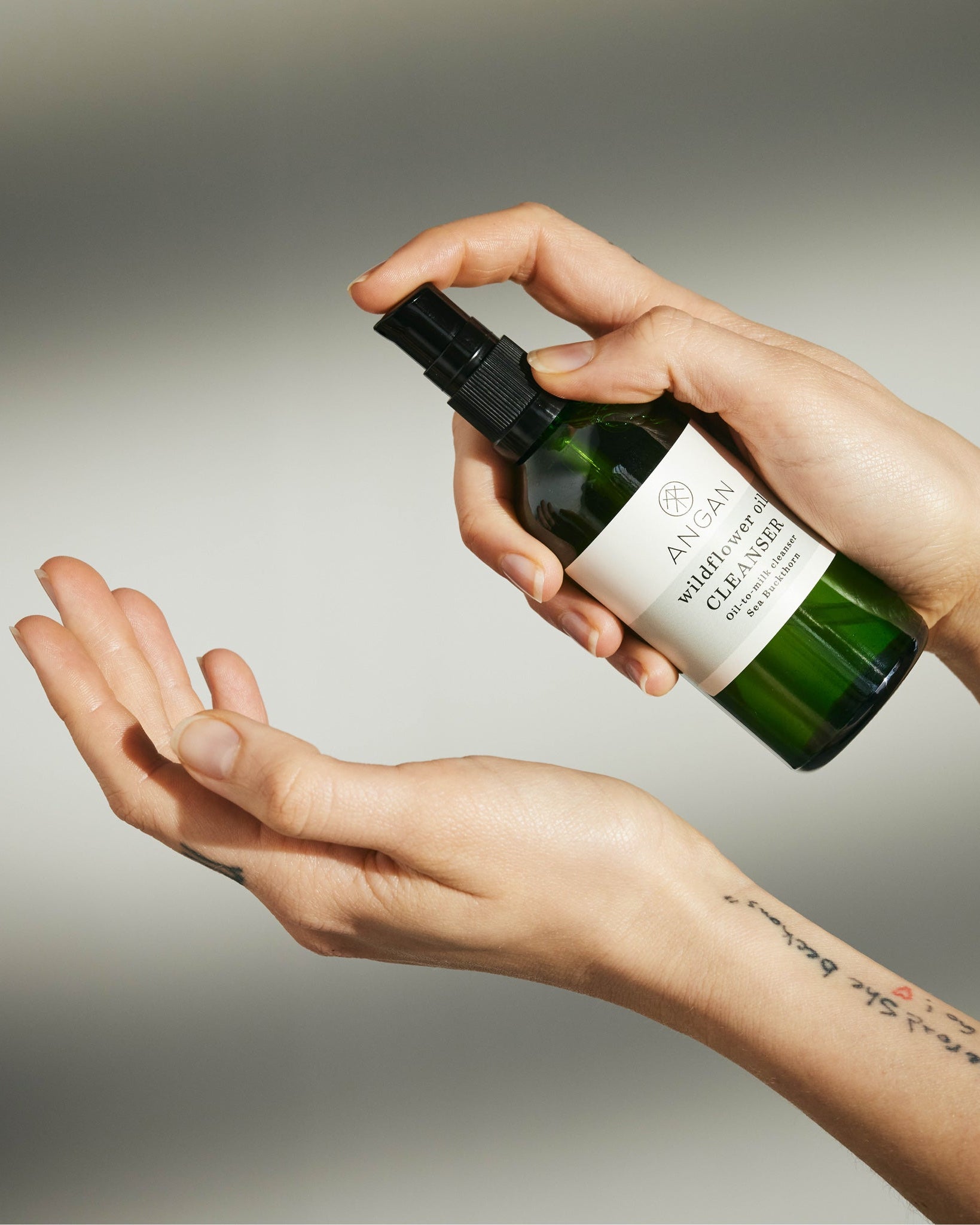 ANGAN Wildflower Oil Cleanser — gentle makeup-removing face oil, Iceland